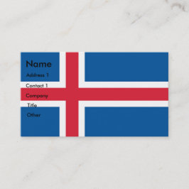 Tarjeta de presentación con bandera de Islandia