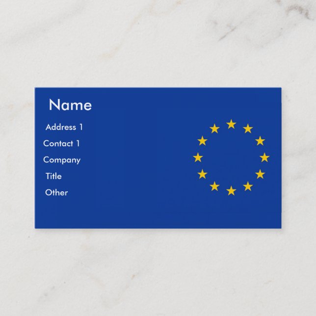 Tarjeta de presentación con bandera de la Unión Eu (Anverso)