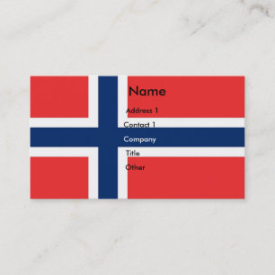 Tarjeta de presentación con bandera de Noruega