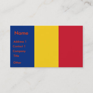 Tarjeta de presentación con bandera de Rumania