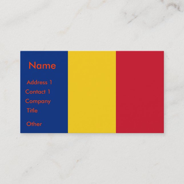 Tarjeta de presentación con bandera de Rumania (Anverso)