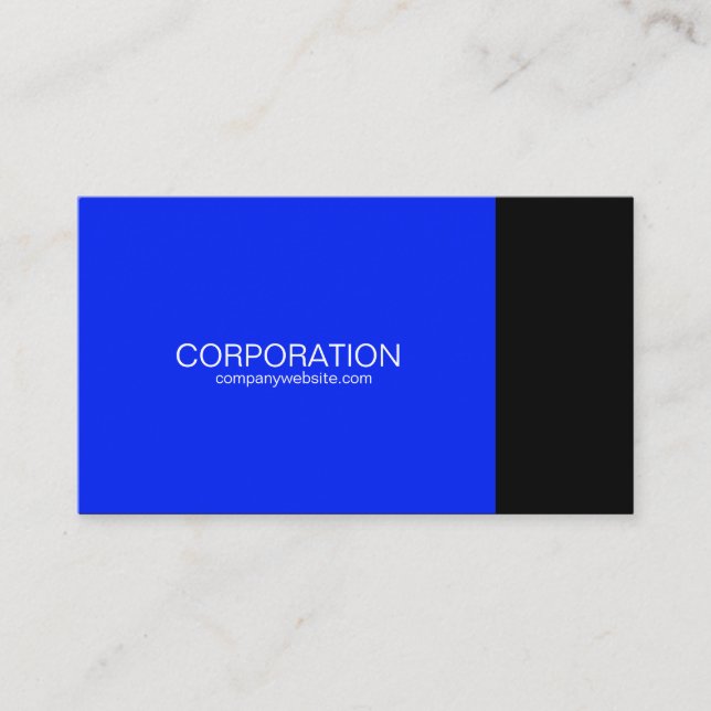 Tarjeta de presentación con clase azul y negra con (Anverso)