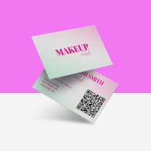 Tarjeta de presentación con código QR de color ros