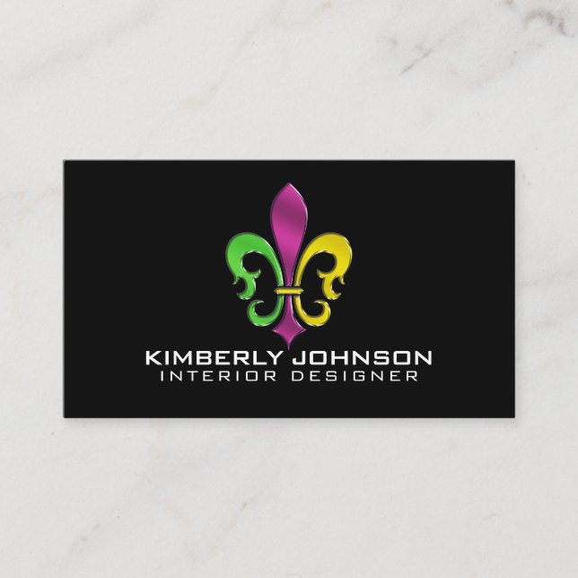 Tarjeta de presentación con diseño elegante de flo (Anverso)