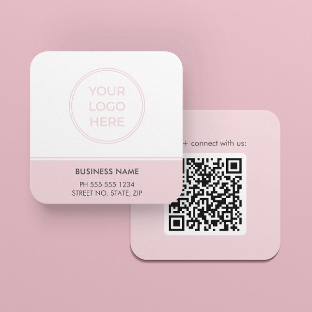 Tarjeta de presentación con el logotipo de código  (Front and back shown. Square card, 2.5 inches. Choose size, corner, and paper style.)