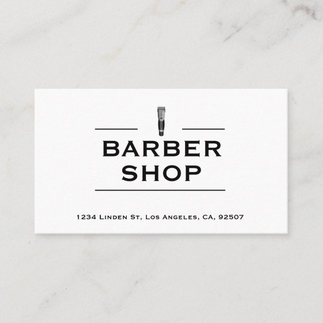 Tarjeta de presentación con el logotipo del barber (Anverso)