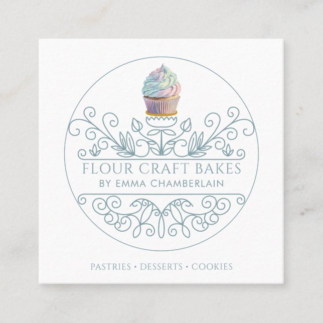Tarjeta de presentación con el logotipo del pastel (Anverso)