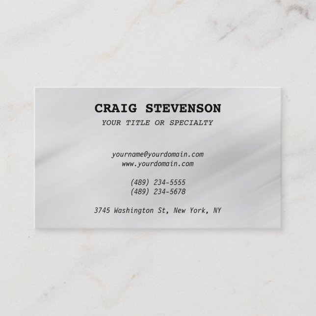 Tarjeta de presentación con encanto de fondo gris  (Anverso)