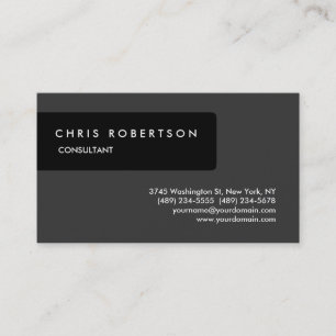 Tarjeta de presentación con encanto gris negro