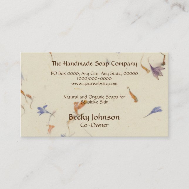 Tarjeta de presentación con estilo de papel de flo (Anverso)