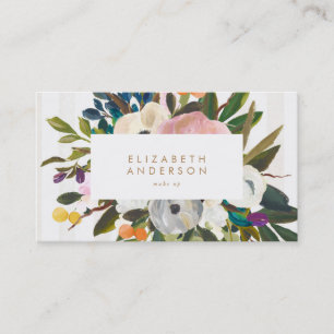 Tarjeta de presentación con flores de Bouquet pint