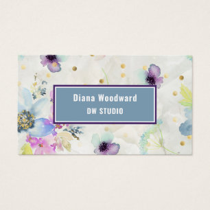 Tarjeta de presentación con fondo floral moderno