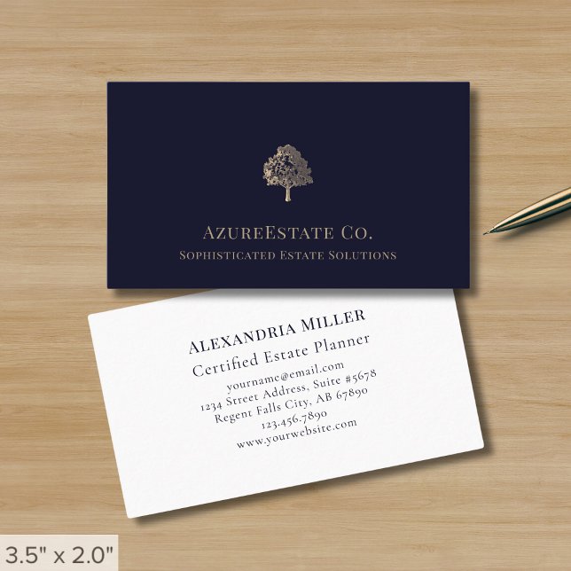 Tarjeta de presentación con logotipo de árbol eleg (Subido por el creador)