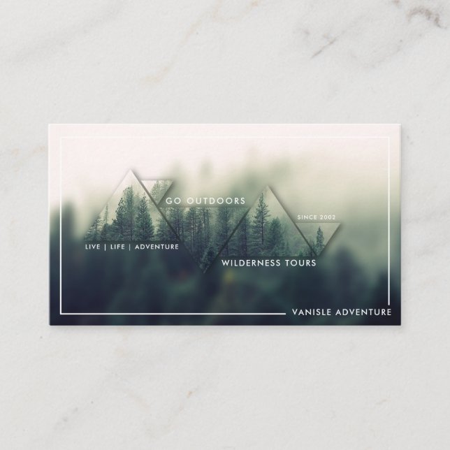 Tarjeta de presentación con logotipo de aventura a (Anverso)