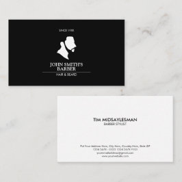 Tarjeta de presentación con logotipo de barbería d