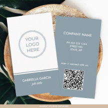 Tarjeta de presentación con logotipo de código QR 