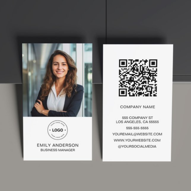 Tarjeta de presentación con logotipo de foto Perso (Create your own custom photo, logo, QR Business Card by MINTIC DESIGN STUDIO)