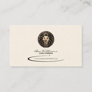 Tarjeta de presentación con logotipo de león (fond
