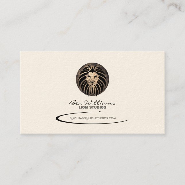 Tarjeta de presentación con logotipo de león (fond (Anverso)