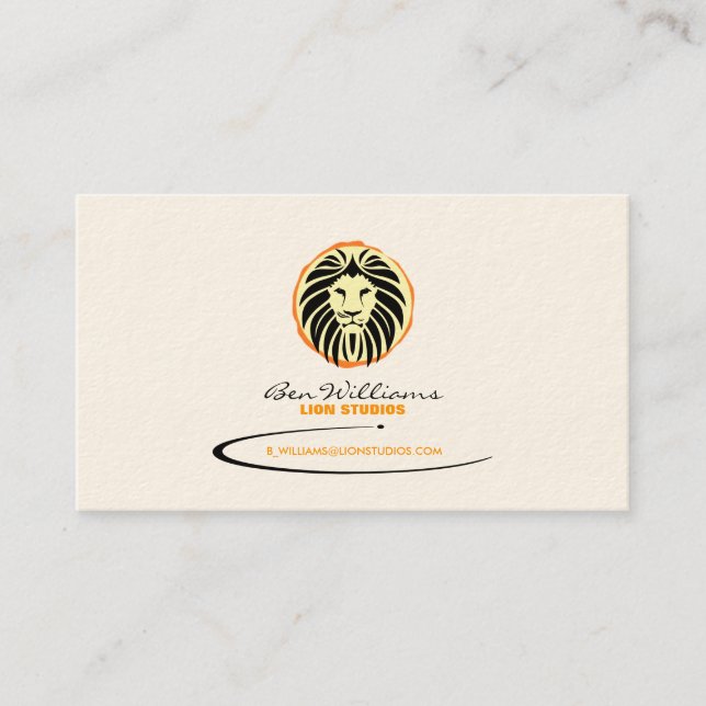 Tarjeta de presentación con logotipo de león (fond (Anverso)