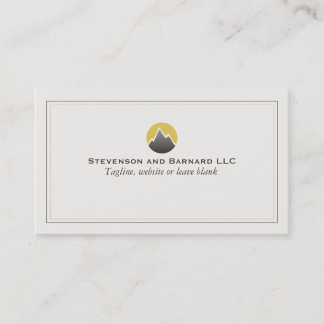 Tarjeta de presentación con logotipo de montaña (Anverso)