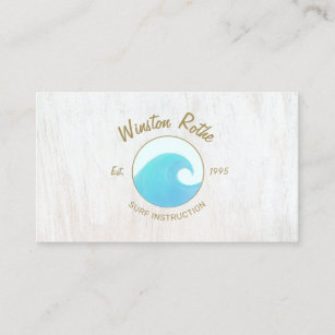 Tarjeta de presentación con logotipo de ola oceáni