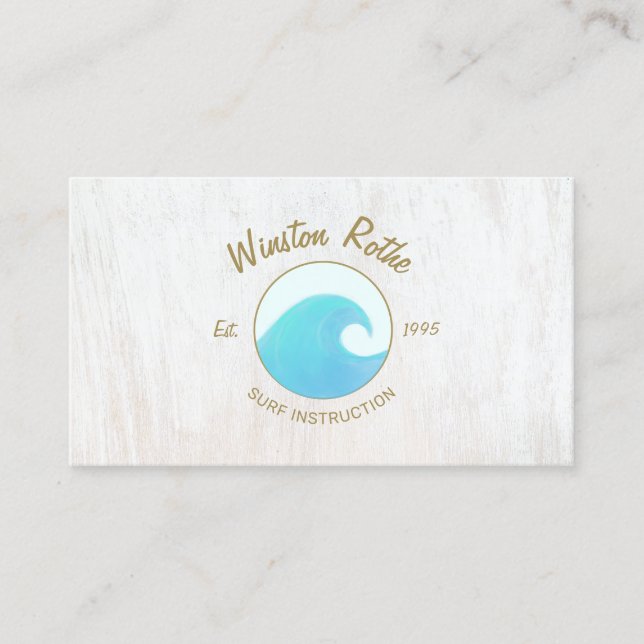 Tarjeta de presentación con logotipo de ola oceáni (Anverso)