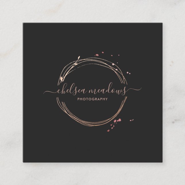 Tarjeta de presentación con logotipo de oro de Ros (Anverso)