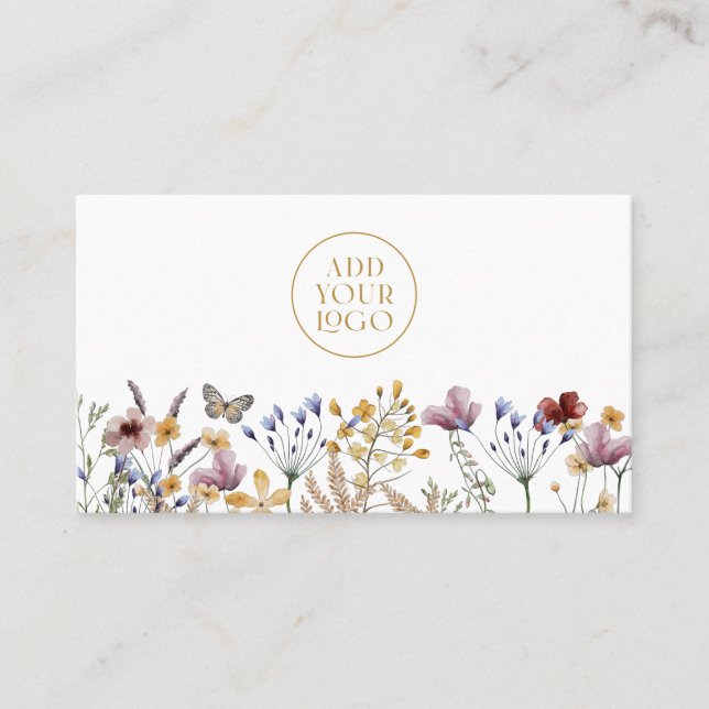Tarjeta de presentación con logotipo floral (Anverso)