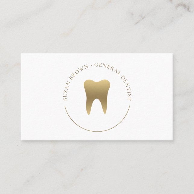 Tarjeta de presentación con logotipo Gold Dental (Anverso)