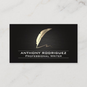 Tarjeta de presentación con logotipo Gold Feather 