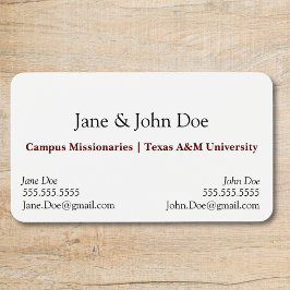 Tarjeta de presentación con mancha para dos nombre