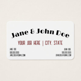 Tarjeta de presentación con mancha para dos nombre