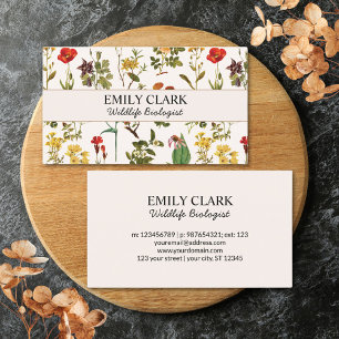 Tarjeta de presentación con patrón de flores silve
