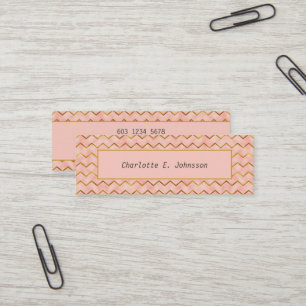Tarjeta de presentación con patrón ZigZag dorado r