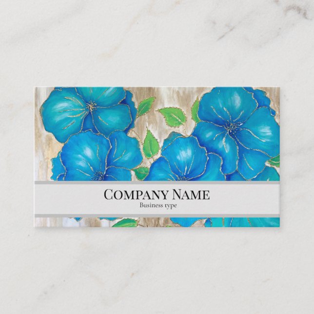 Tarjeta de presentación con pintura de flores (Anverso)