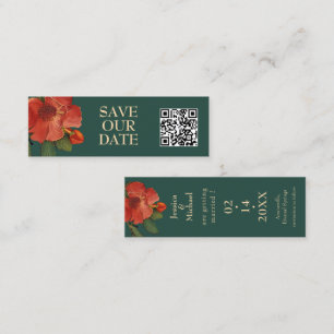 Tarjeta De Presentación 🌹 Con QR Rosa Romance: Esplendor Art Nouveau