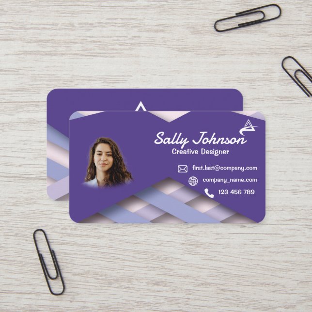 Tarjeta de presentación con temática Pastel Purple (Anverso/Reverso In Situ)