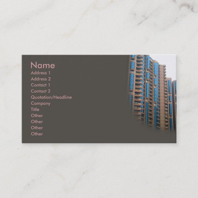 Tarjeta de presentación Condos (Anverso)