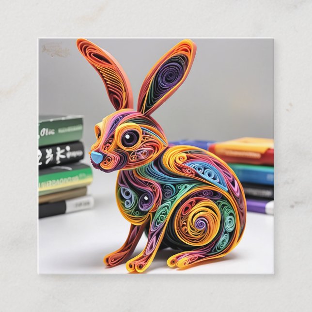 Tarjeta De Presentación Conejo de Quilling Rabbit de papel de calidad vita (Anverso)
