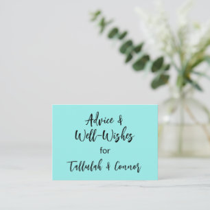 Tarjeta De Presentación Consejos para una boda Aquamarine y buenos deseos