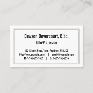 Tarjeta de presentación conservadora, Dapper