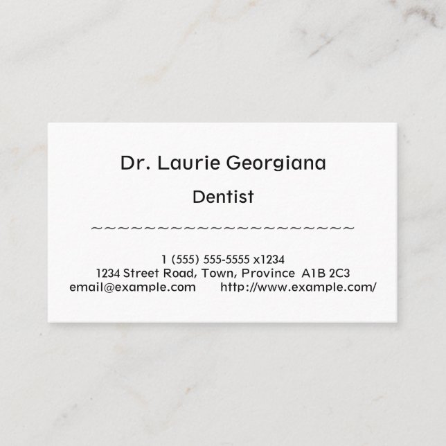 Tarjeta de presentación conservadora y humilde (Anverso)