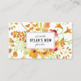 Tarjeta De Presentación contacto de la mamá de la acuarela del vintage