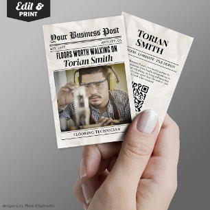 Tarjeta De Presentación Contratista de suelos y mosaicos de contacto de pe