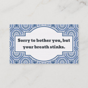 Tarjeta De Presentación Conversación incómoda, respiración entrecortada