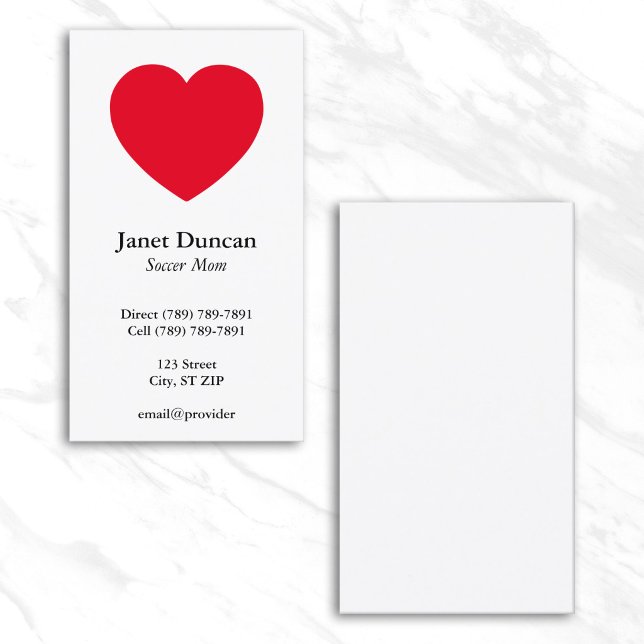 Tarjeta De Presentación Corazón Rojo (Red Heart Calling Card)