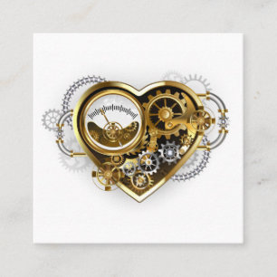 Tarjeta De Presentación Corazón steampunk con manómetro