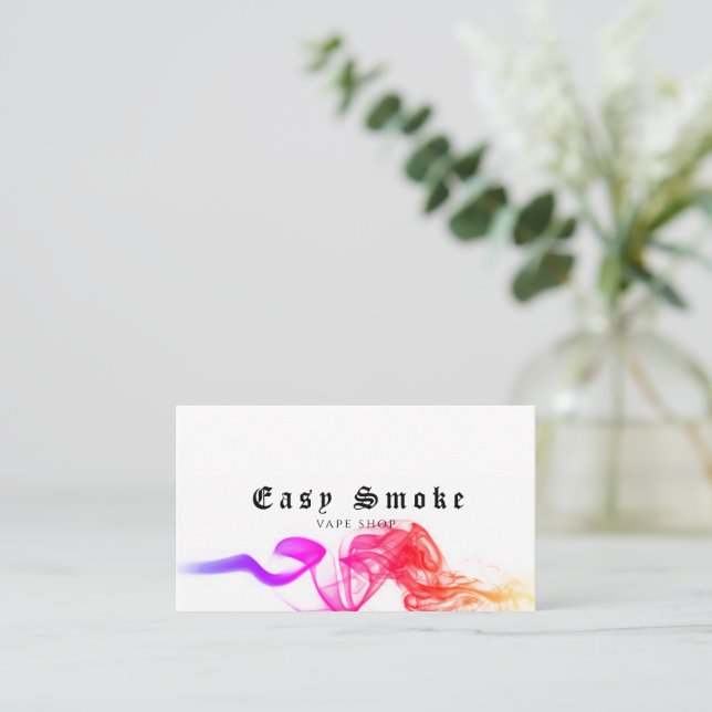 Tarjeta de presentación Corolful Smoke Vape Shop (Anverso de pie)