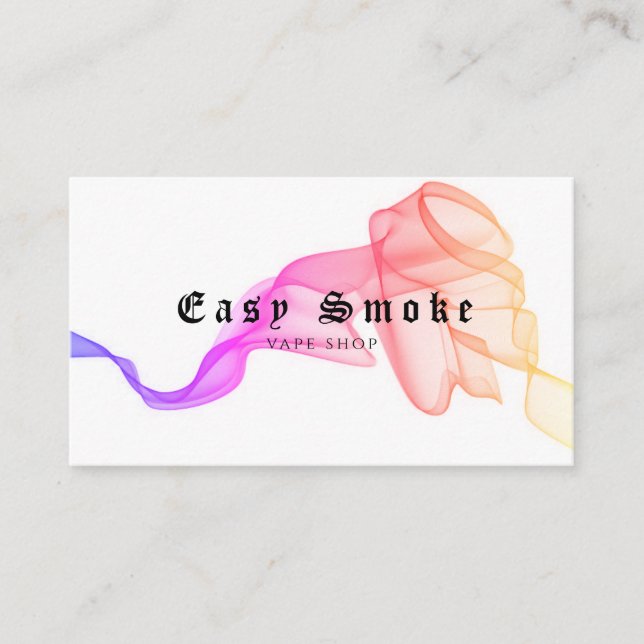 Tarjeta de presentación Corolful Smoke Vape Shop (Anverso)